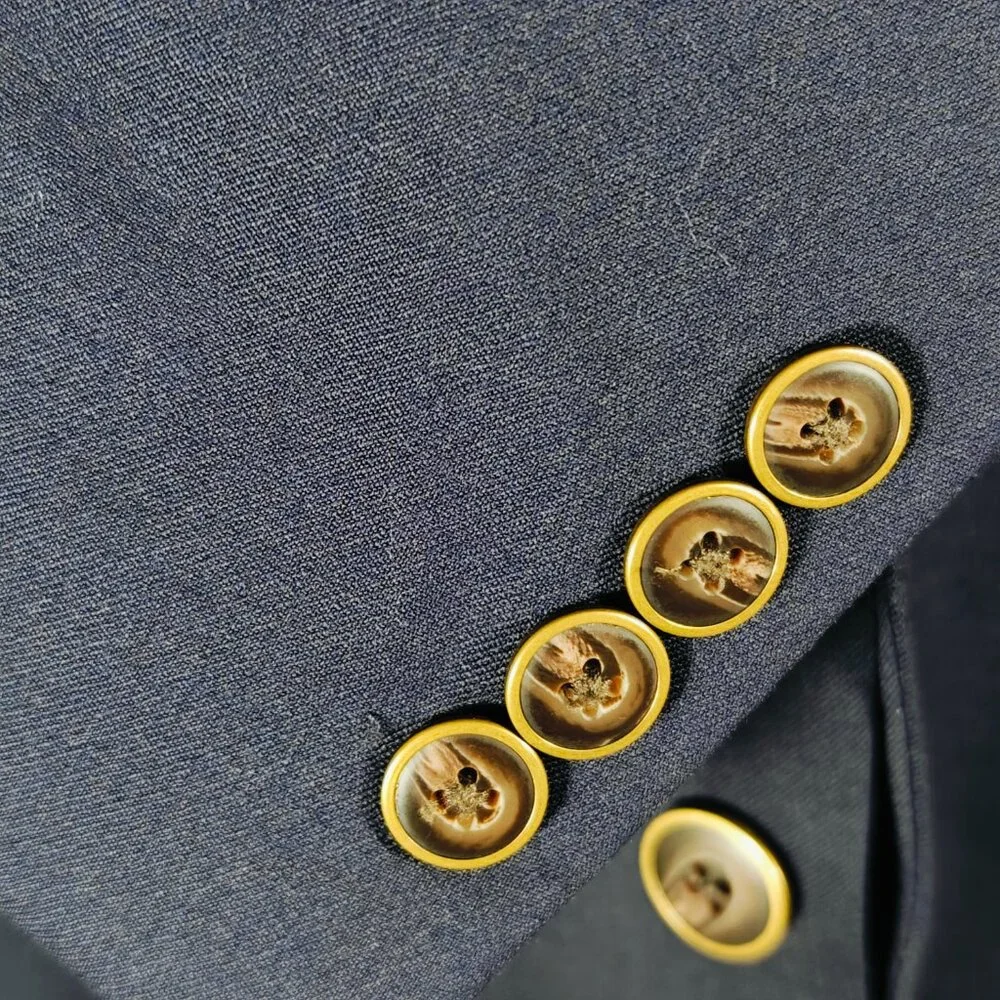 Joseph Feiss Gold Men's Sport Coat Blazer Two Button Navy Blue Twill Classic 44R